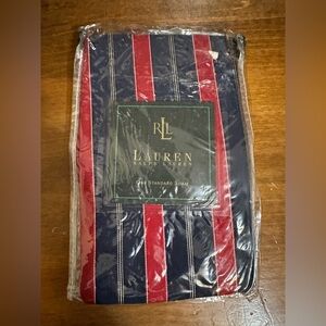 Lauren Ralph Lauren Carlisle Stripe Standard Pillow Sham‎ Red Blue VTG NIP
